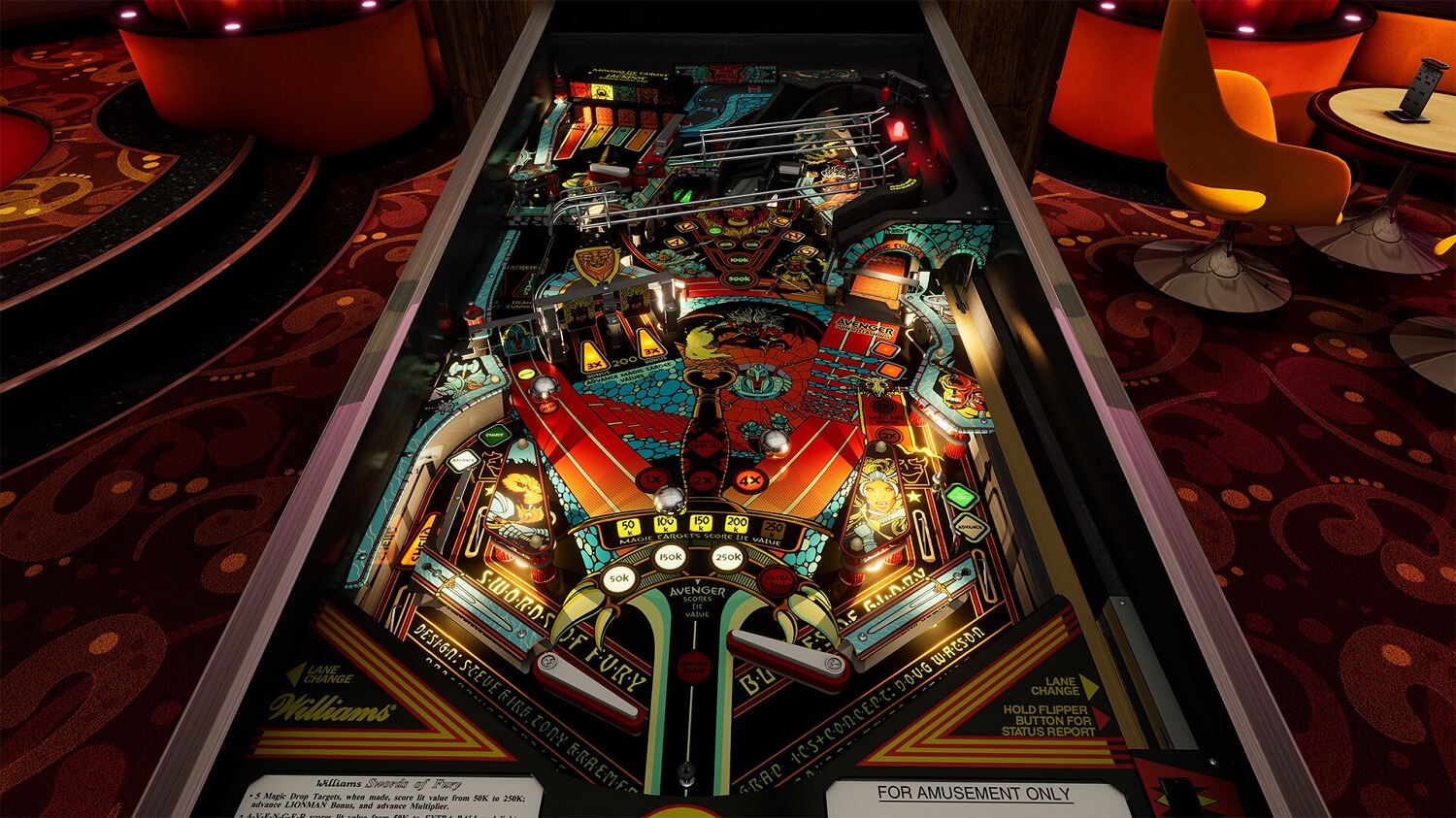 williams pinball, swords of fury, bride of pinbot